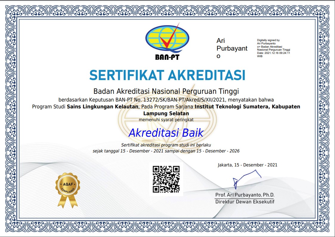 Read more about the article Prodi Sains Lingkungan Kelautan Raih Akreditasi Baik dari BAN-PT