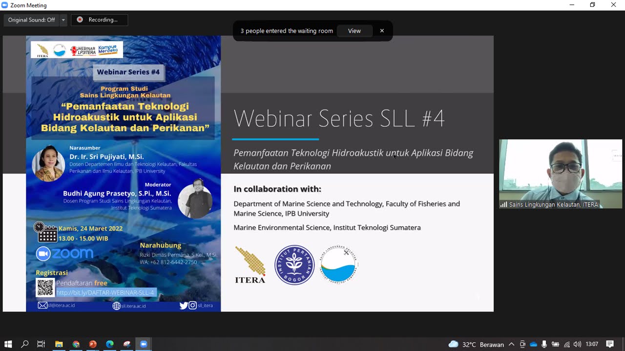 Read more about the article Webinar Online SLL #4 – Pemanfaatan Teknologi Hidroakustik untuk Aplikasi Bidang Kelautan dan Perikanan
