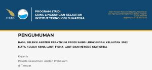 Read more about the article [Pengumuman] Hasil Seleksi Asprak MK Kimia Laut, Fisika Laut dan Metode Statistika