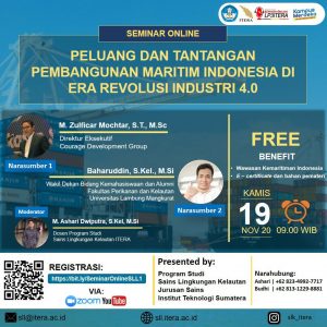 Read more about the article Materi Seminar Online #1 – PELUANG DAN TANTANGAN PEMBANGUNAN MARITIM INDONESIA DI ERA REVOLUSI INDUSTRI 4.0